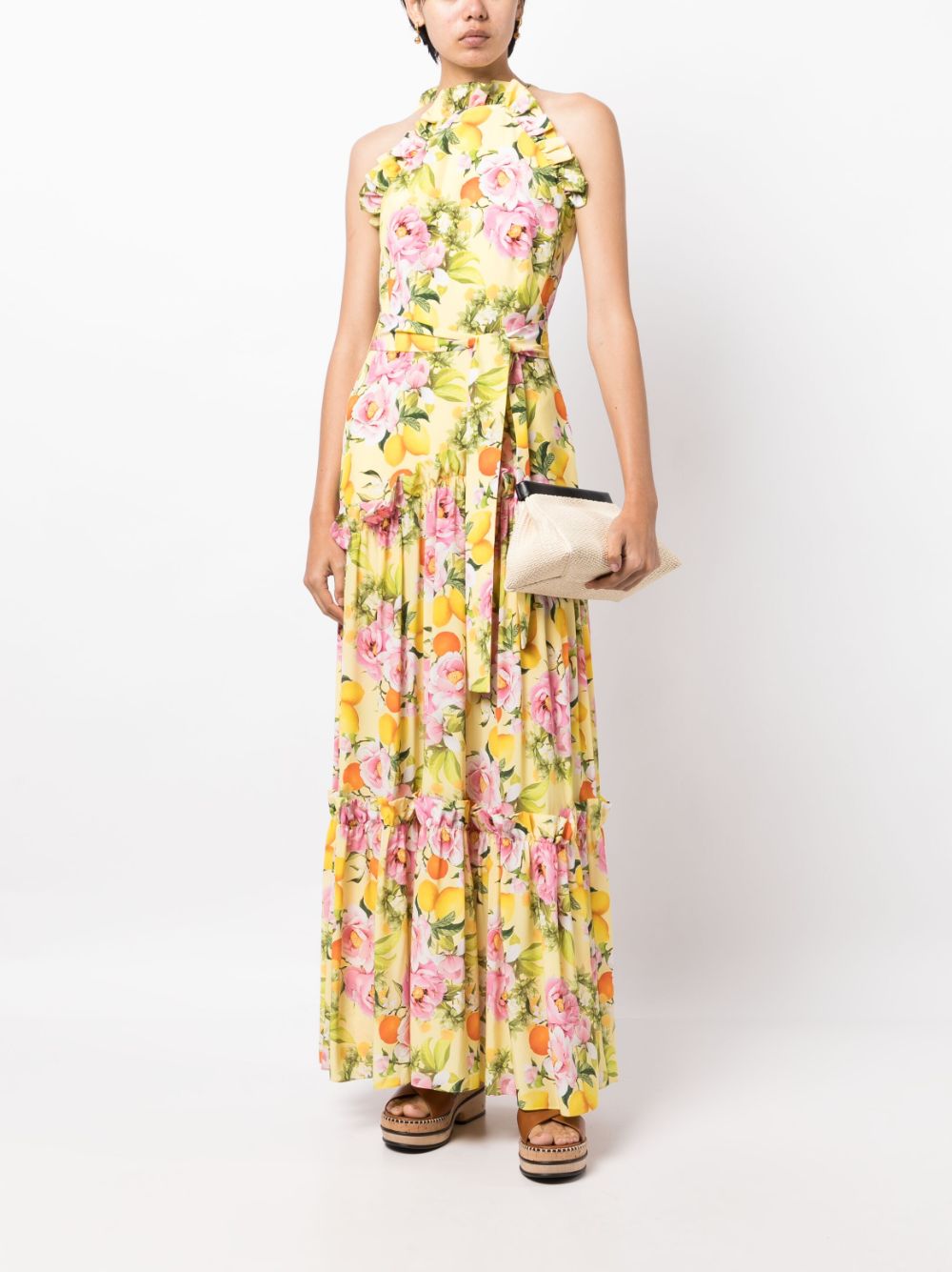 Borgo De Nor Tatiana floral-print maxi dress - Geel