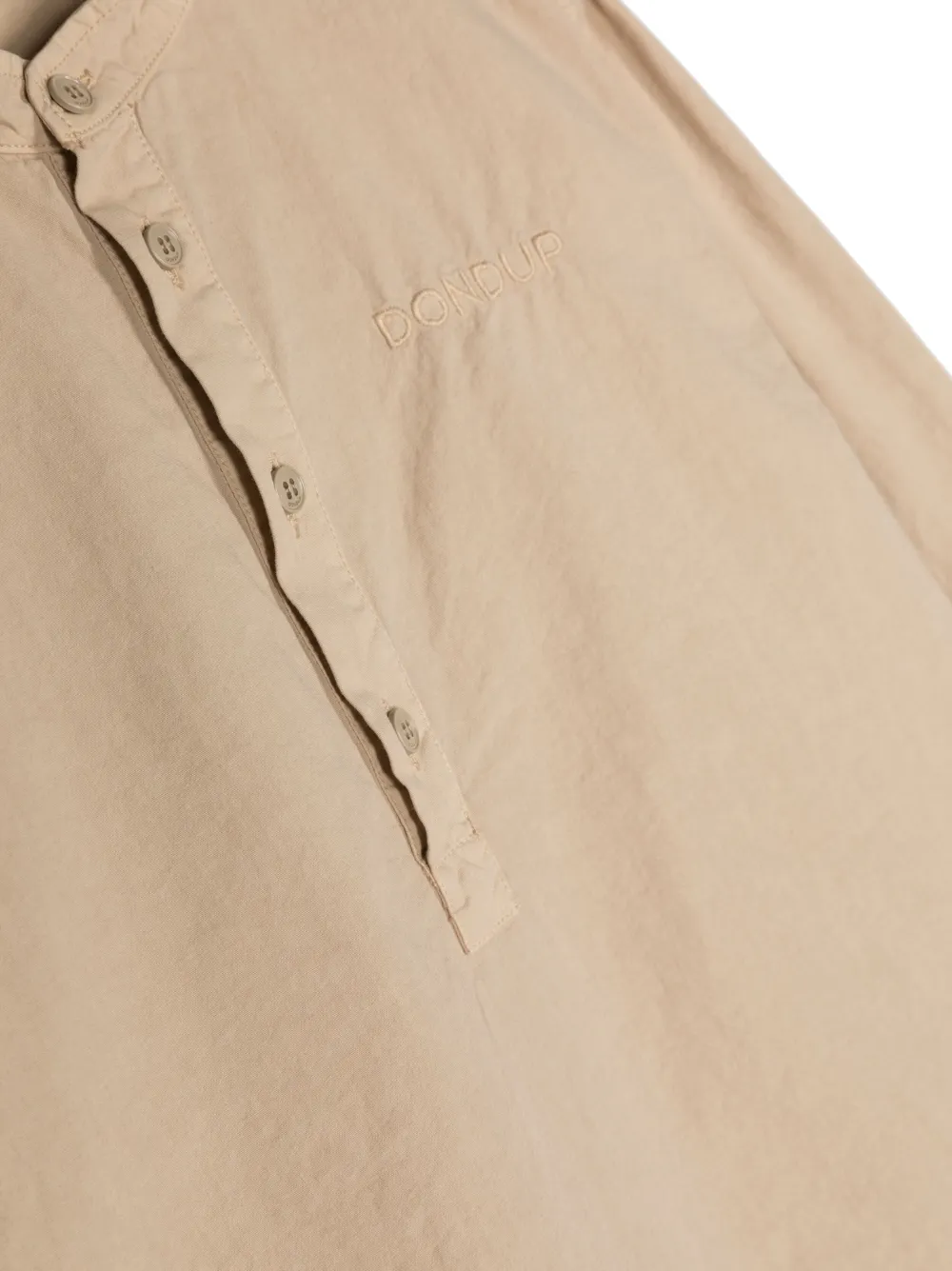 Dondup Long-sleeve Cotton Shirt In Neutrals