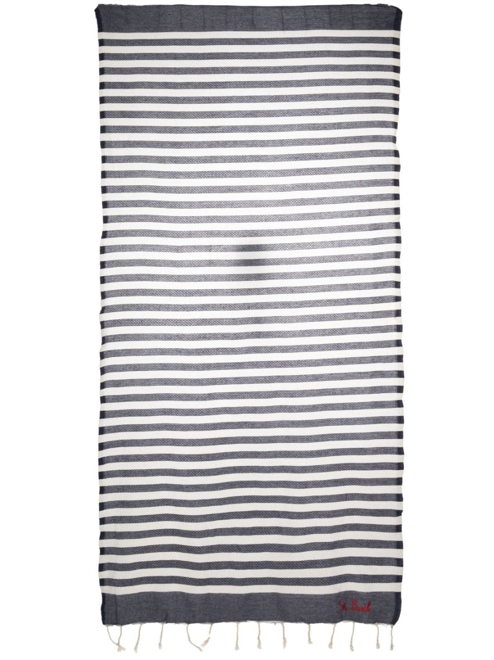 Shop Mc2 Saint Barth Foutas Striped Beach Towel In Blue