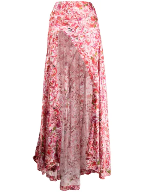 Natasha Zinko Tulip-print silk maxi skirt