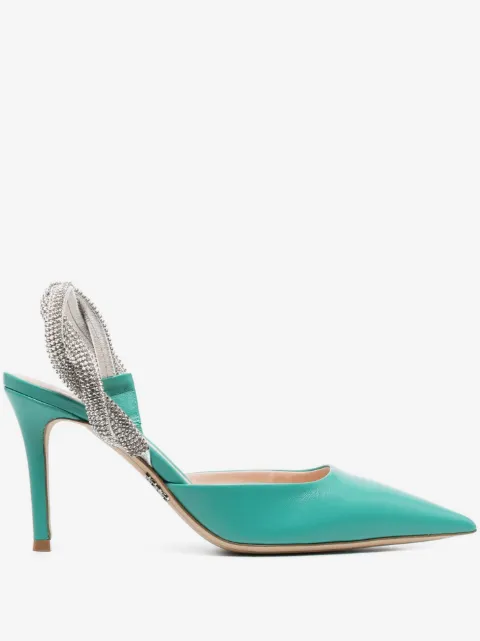 Rodo 95mm crystal-embellished leather pumps 