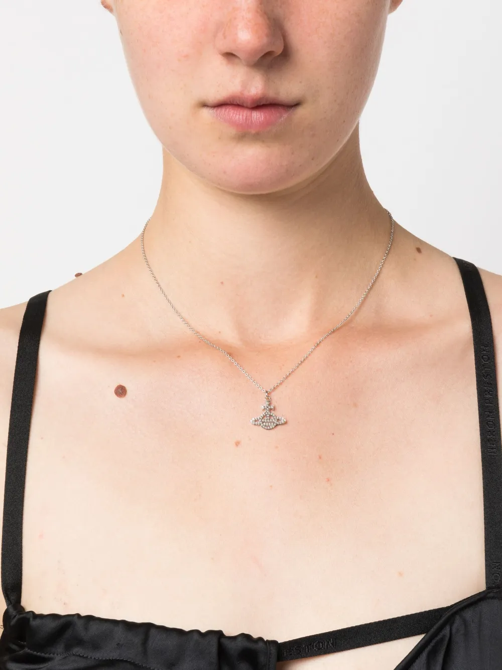 Vivienne Westwood Halsketting verfraaid met kristallen - Zilver