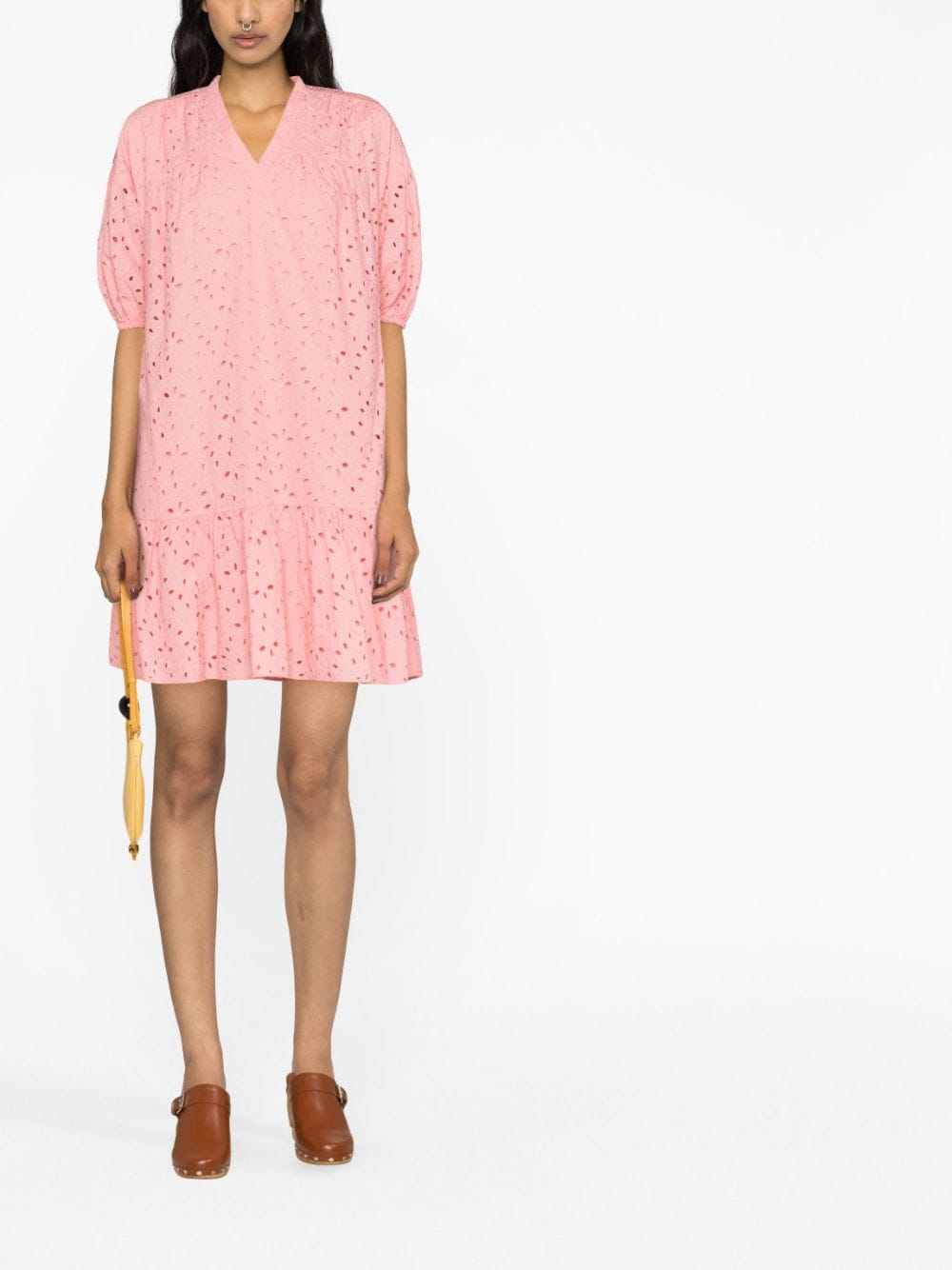 Shop Diane Von Furstenberg Agar Puff-sleeve Minidress In Pink