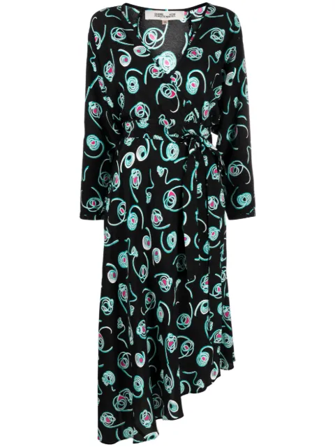 DVF Diane von Furstenberg Eloise faux-wrap midi dress