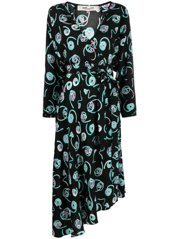 Dvf midi wrap dress sale