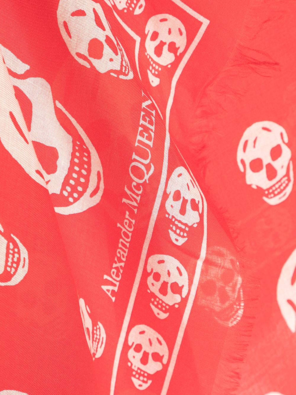 Alexander McQueen Sjaal met doodskopprint - Rood
