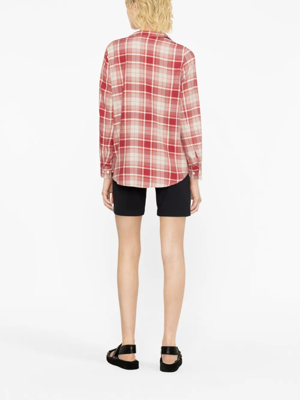 Peak Performance Checked Cotton Flannel Shirt In Red