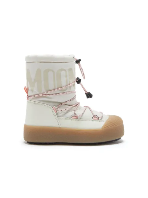 Moon Boot Kids logo-print round-toe boots 