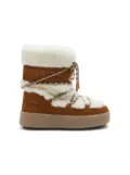 Moon Boot Kids logo-print shearling boots - Brown