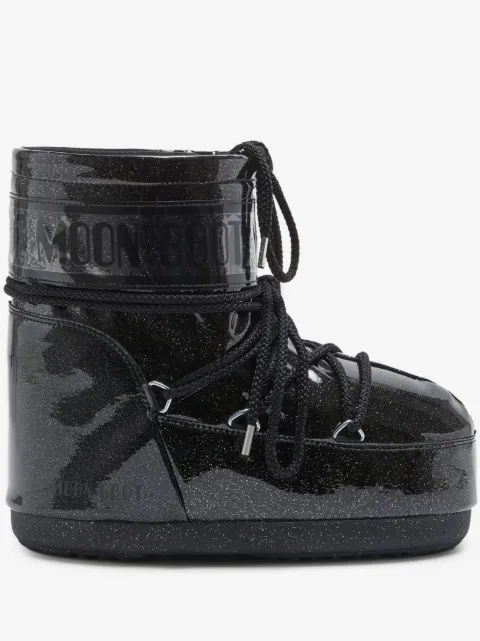 Moon Boot Icon låga glittriga stövlar