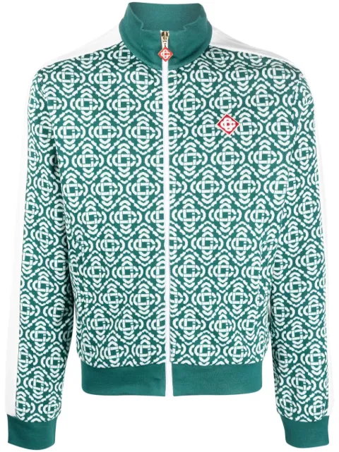 Casablanca monogram-jacquard zip-up jacket