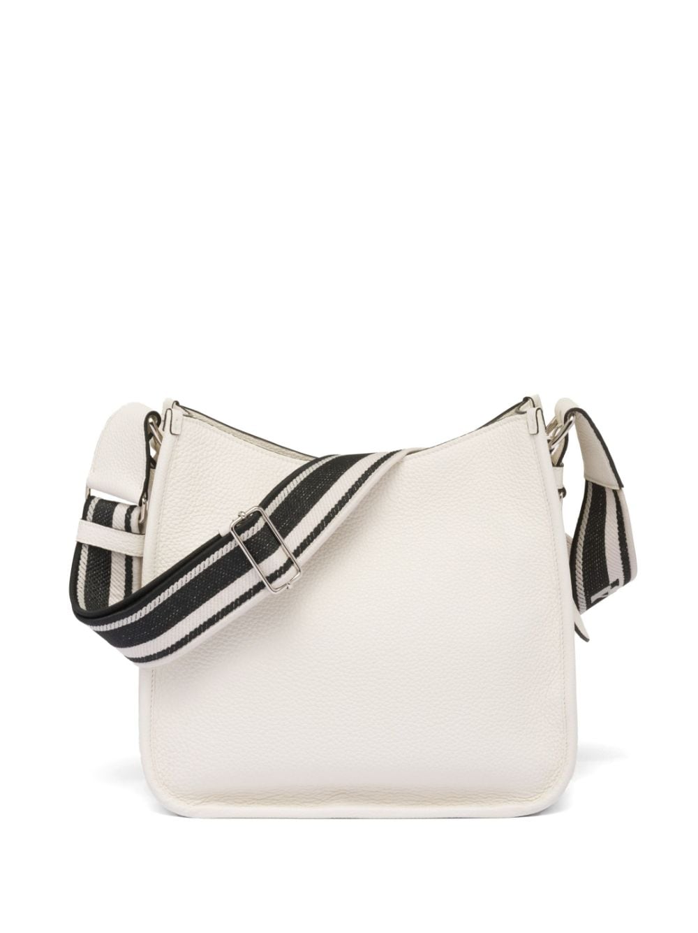 Shop Prada Triangle-logo Hobo Shoulder Bag In Weiss