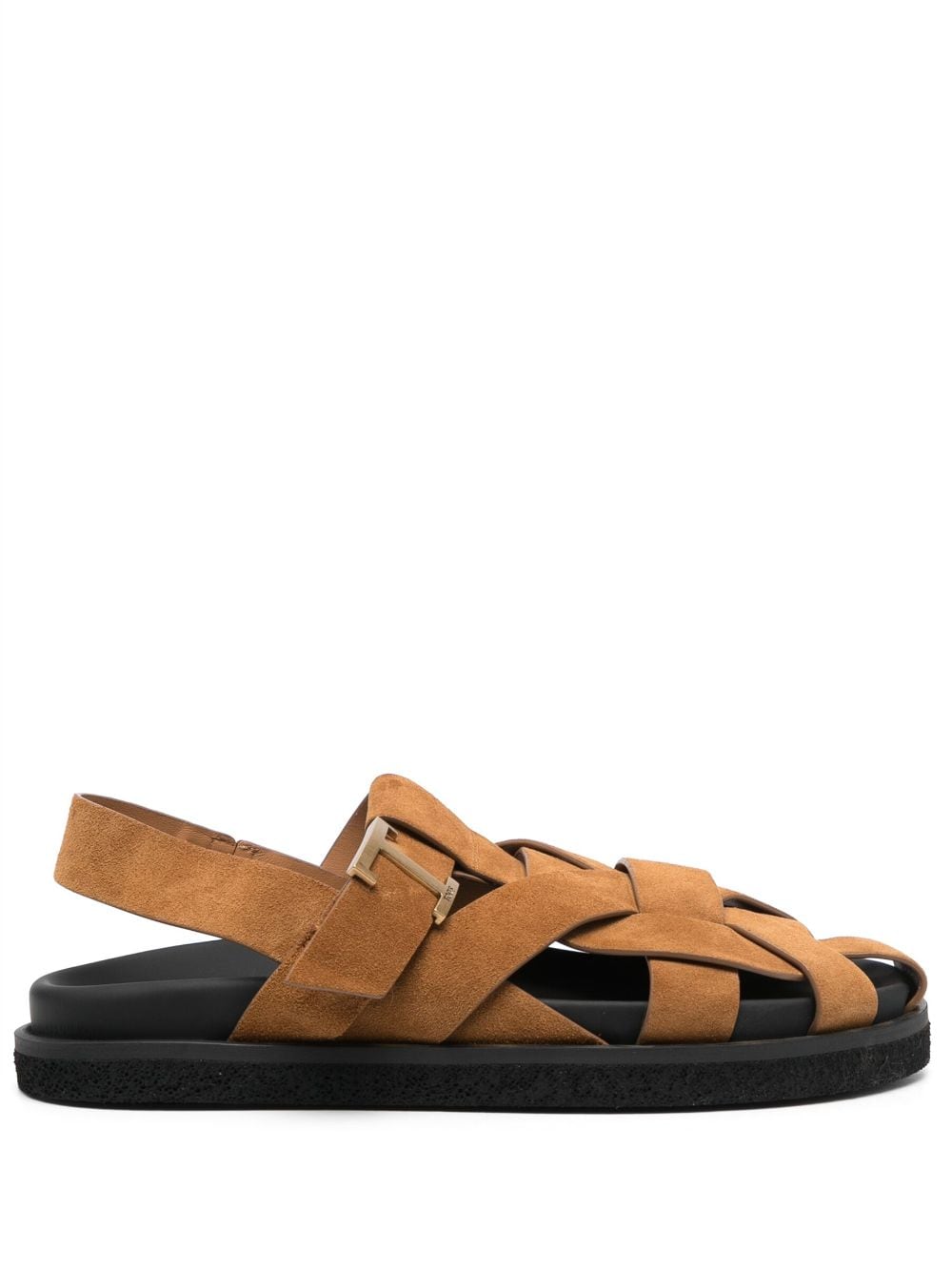 Tod's Caged Suede Sandals In Brown