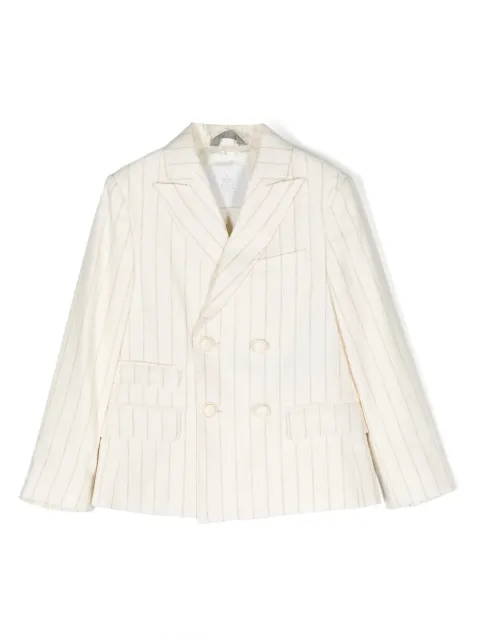 Eleventy Kids pinstripe double-breasted blazer