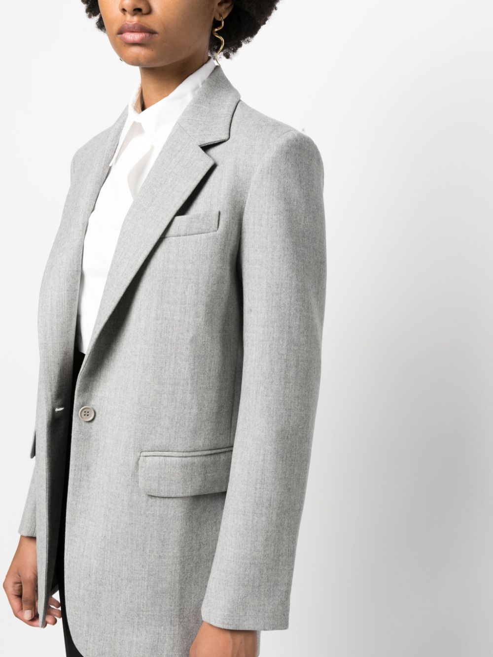 Shop P.a.r.o.s.h Giacca Virgin Wool-blend Blazer In Grey