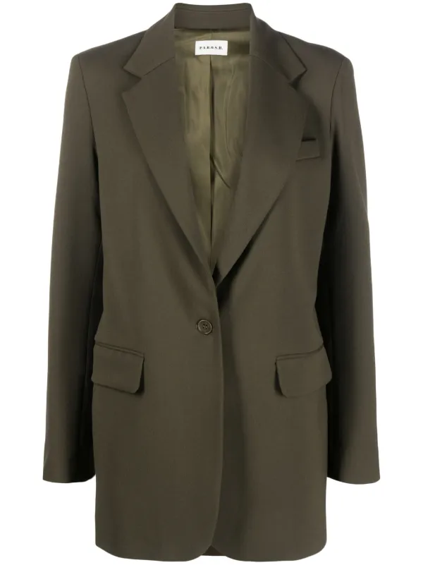 スーツ PAROSH Women Suit Jackets D420418 068 GREEN P.A.R.O.S.H. single-breasted Virgin Wool Blazer | Green