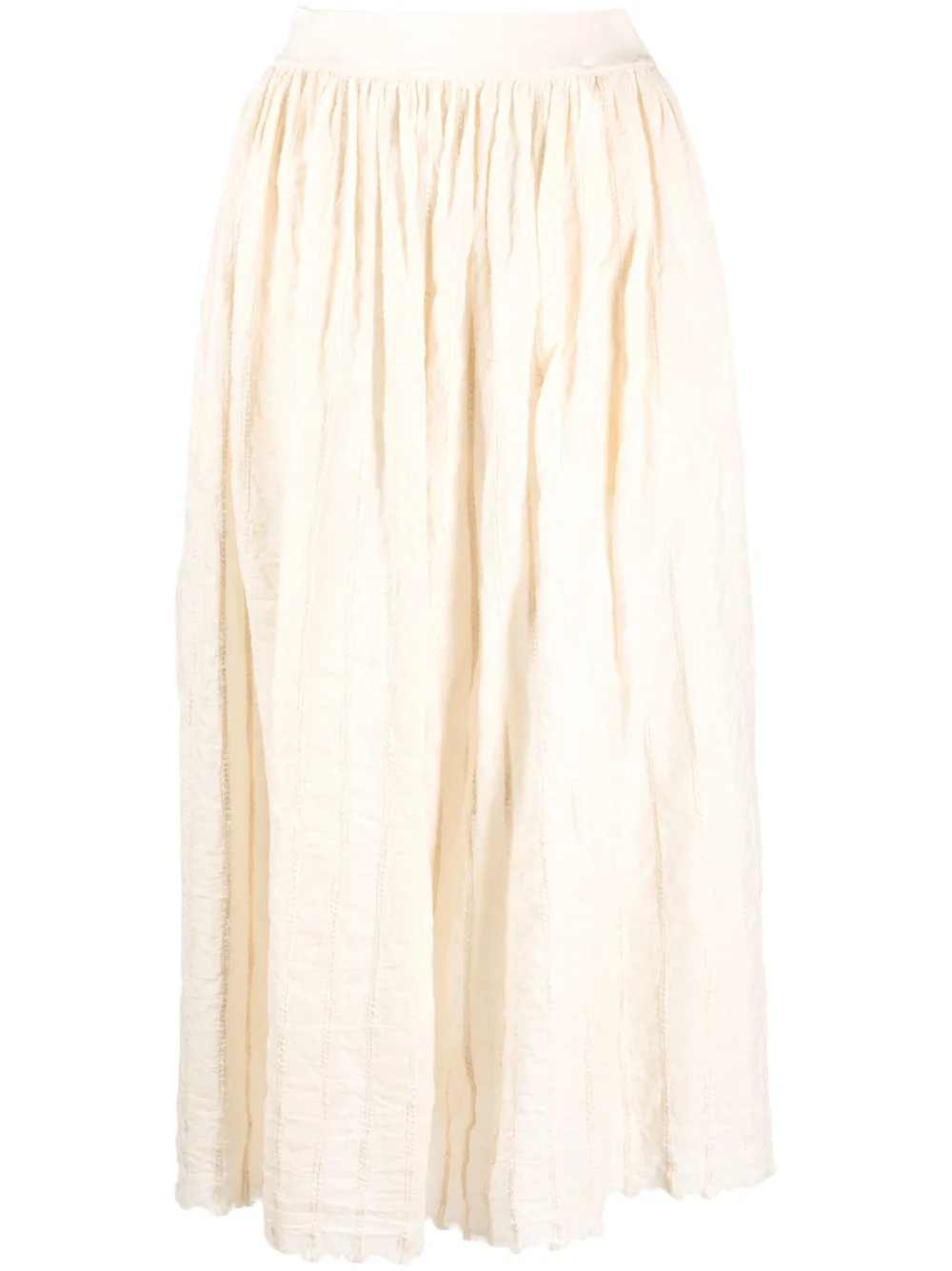 Uma Wang pleated cotton midi skirt – Neutrals