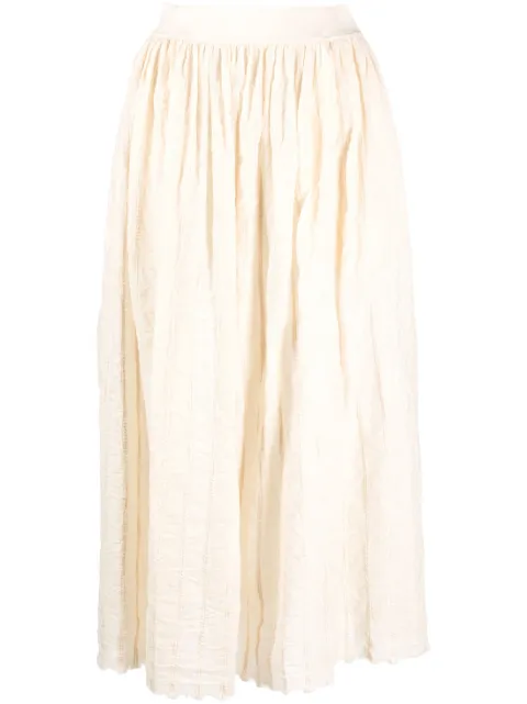 Uma Wang falda midi con pliegues