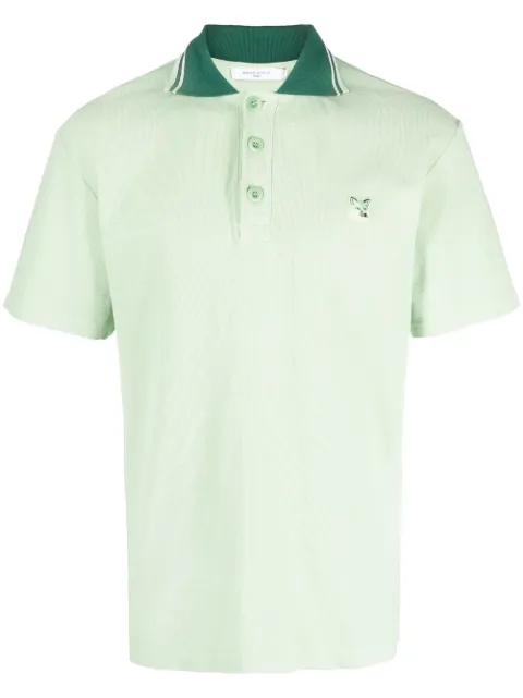 two-tone cotton polo shirt