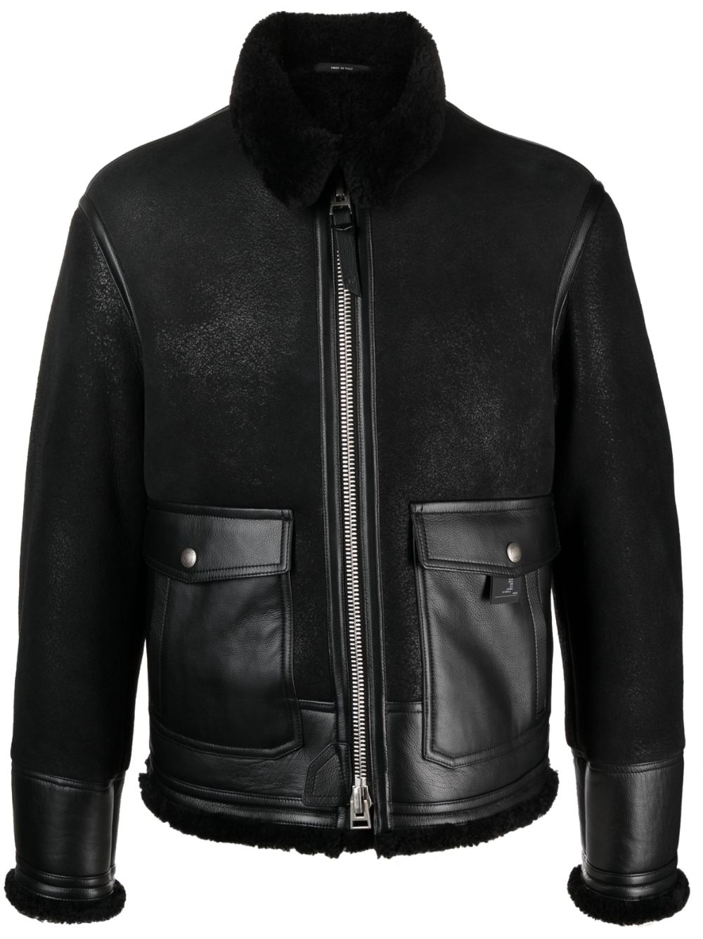 Tom Ford Panelled Leather Jacket In Black | ModeSens