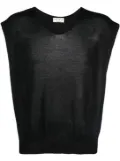 Ma'ry'ya scoop-neck sleeveless knitted top - Black