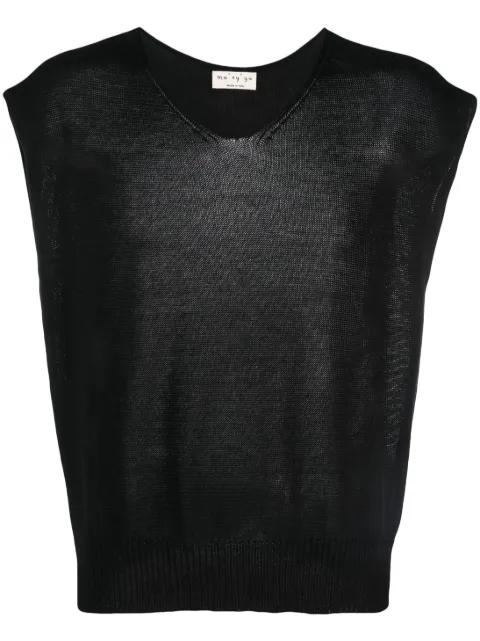 Ma'ry'ya scoop-neck sleeveless knitted top