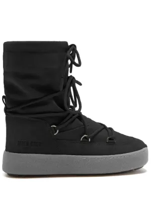 ショートブーツ・ブーティ MOON BOOT Woman Flat ankle boots Grey 80D2480050 005 Parade ショートブーツ レディース ブーツ レースアップブーツ