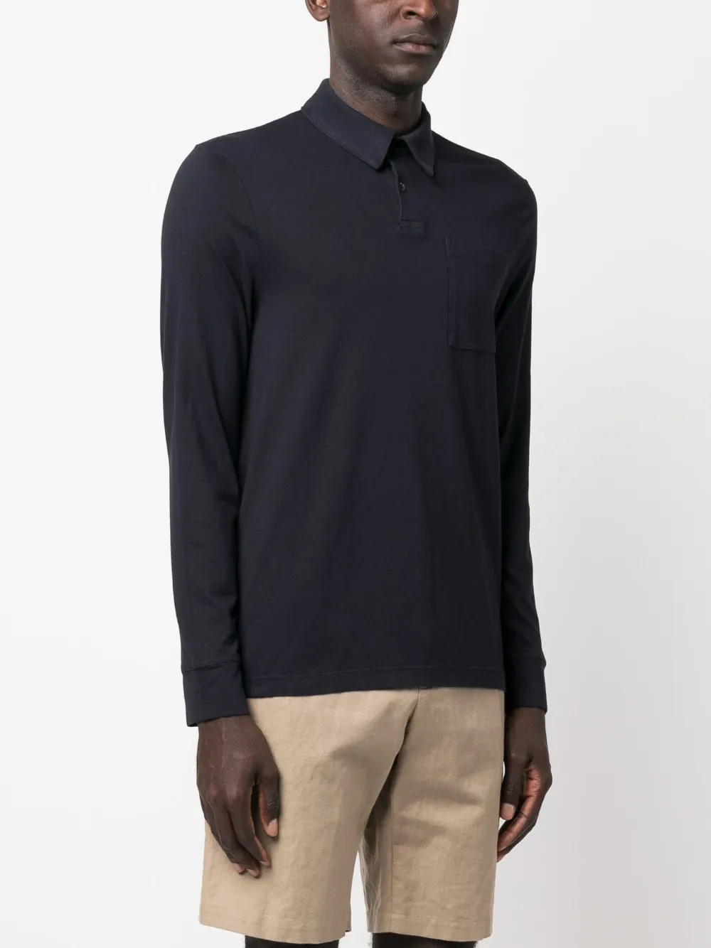 James Perse Poloshirt met lange mouwen Blauw