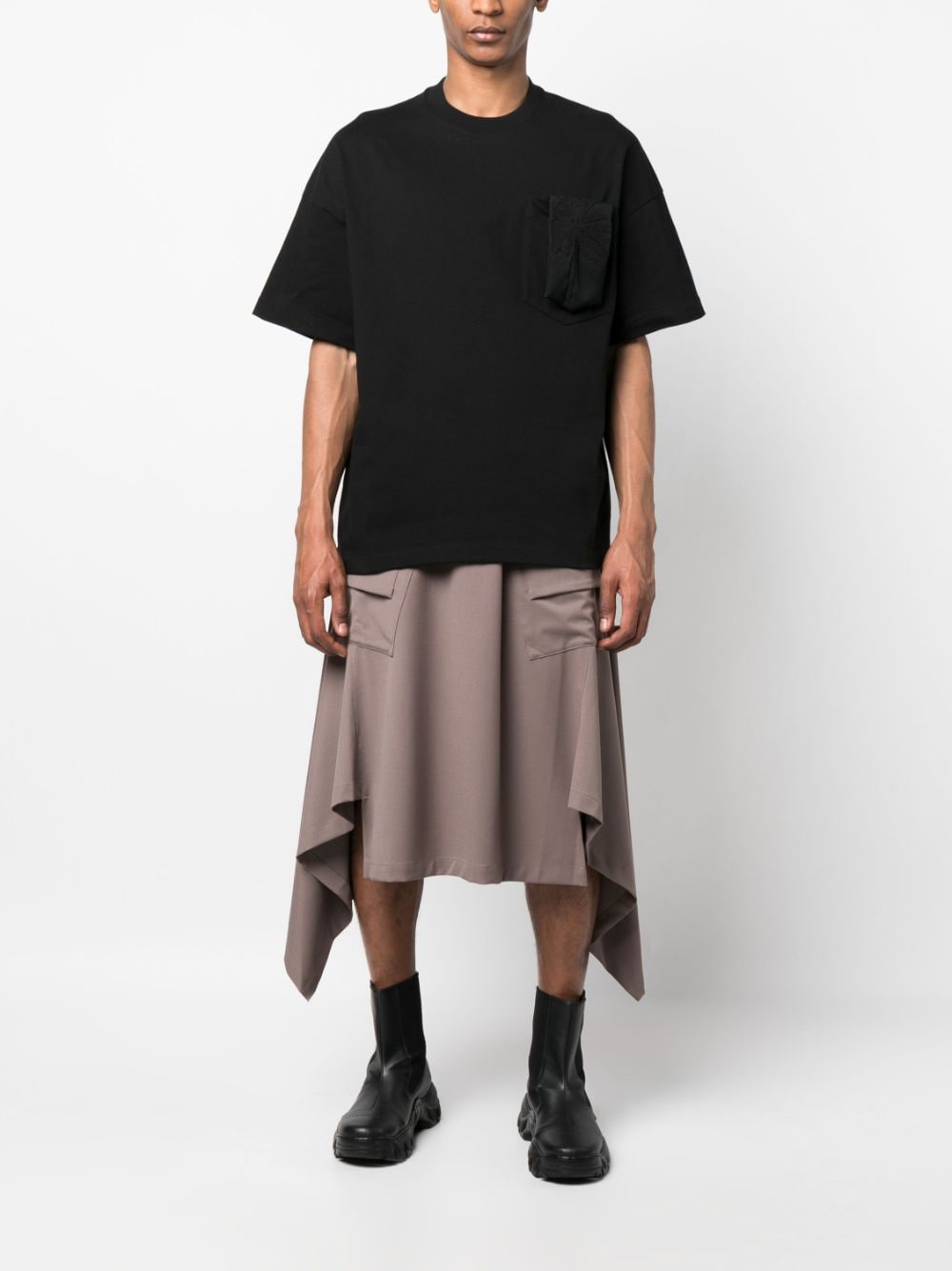 Jil Sander T-shirt met opgestikte zak - Zwart