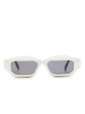 Kuboraum angular slim-frame sunglasses - White