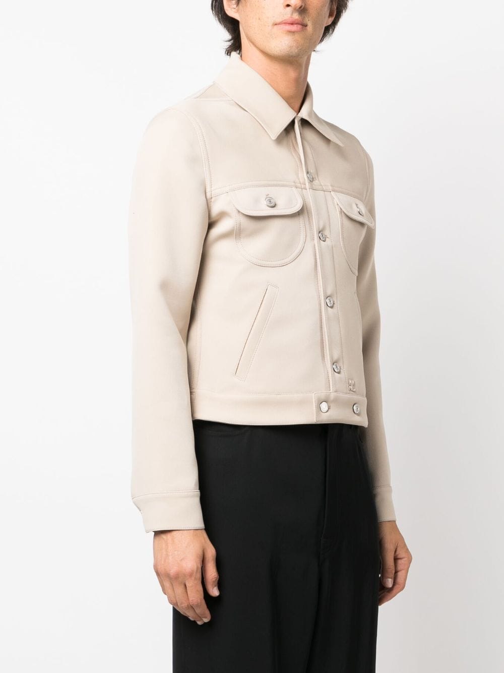 Shop Courrèges Button-up Cotton Shirt Jacket In Brown