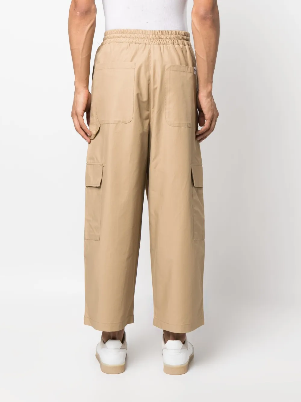 Maison Kitsuné Elasticated Cargo Trousers In Neutrals