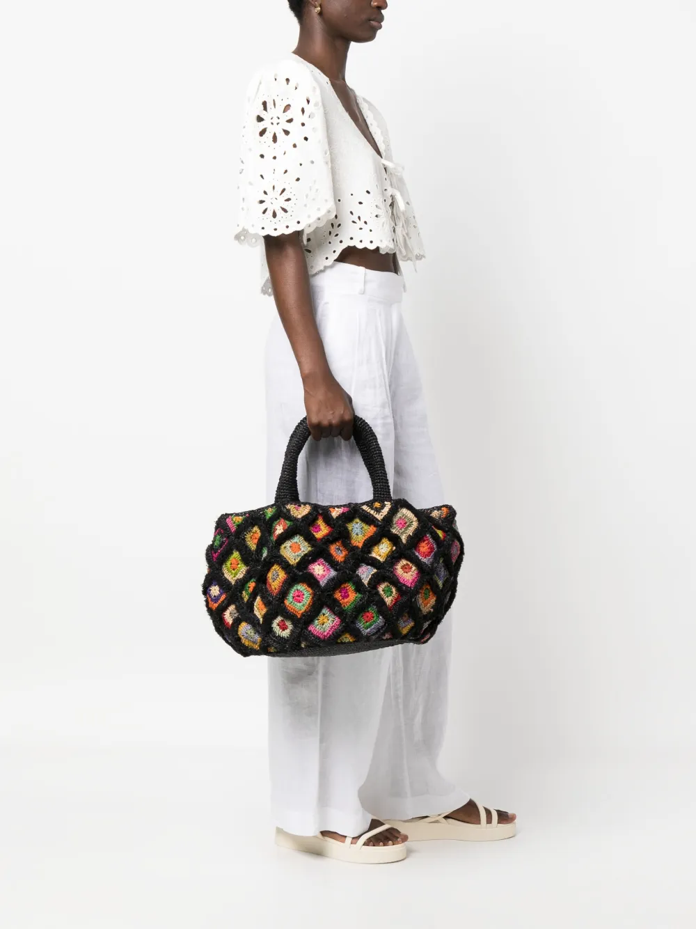 MADE FOR A WOMAN Vakona Boriboryl interwoven tote bag - Zwart