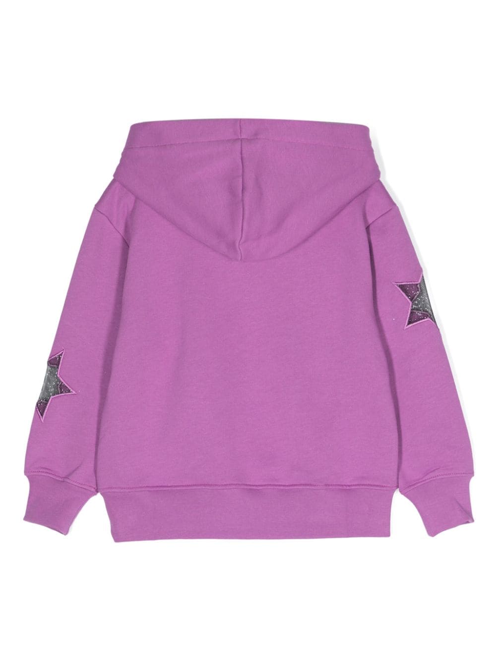 Shop Msgm Star-embroidered Hoodie In Purple
