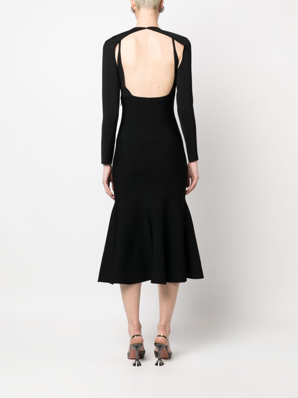 Shop Roland Mouret Detachable-sleeves Midi Dress In Black