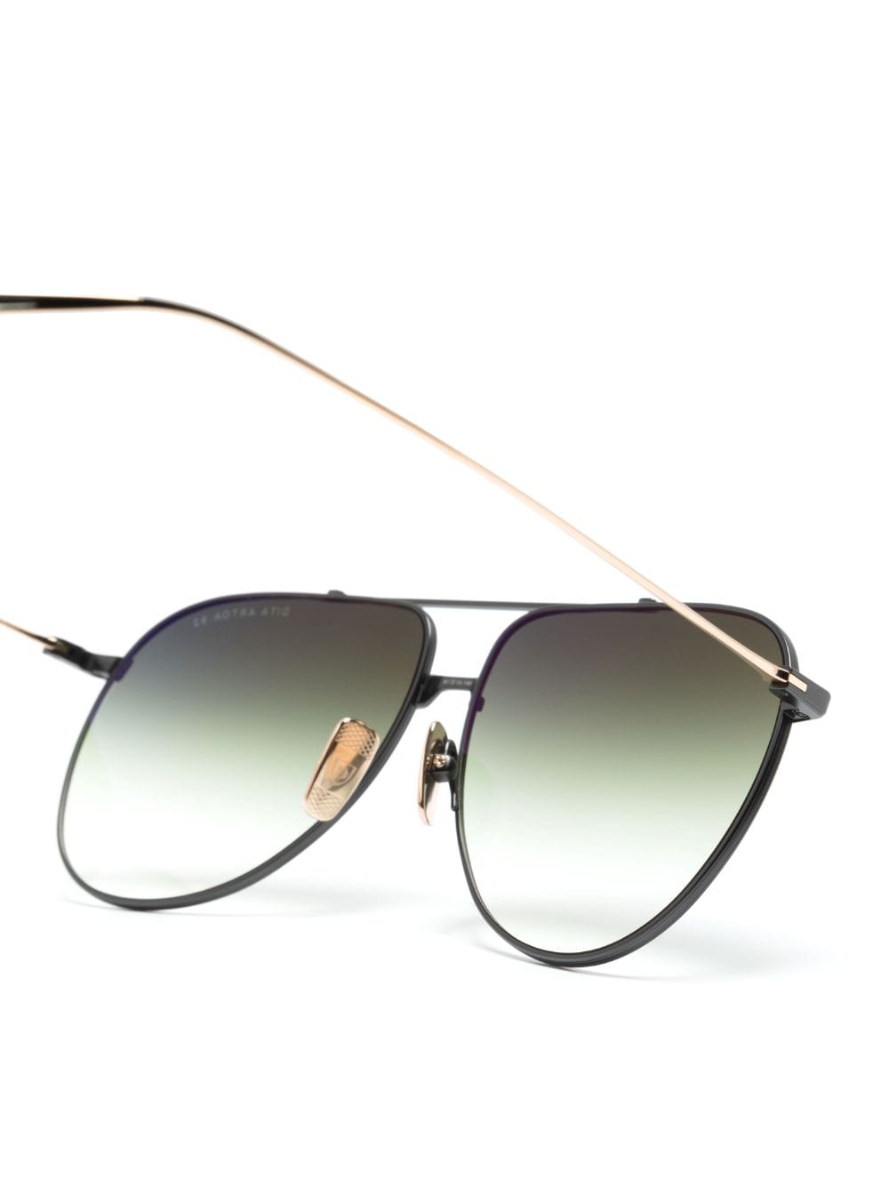 Shop Dita Eyewear Logo-print Round-frame Sunglasses In 金色
