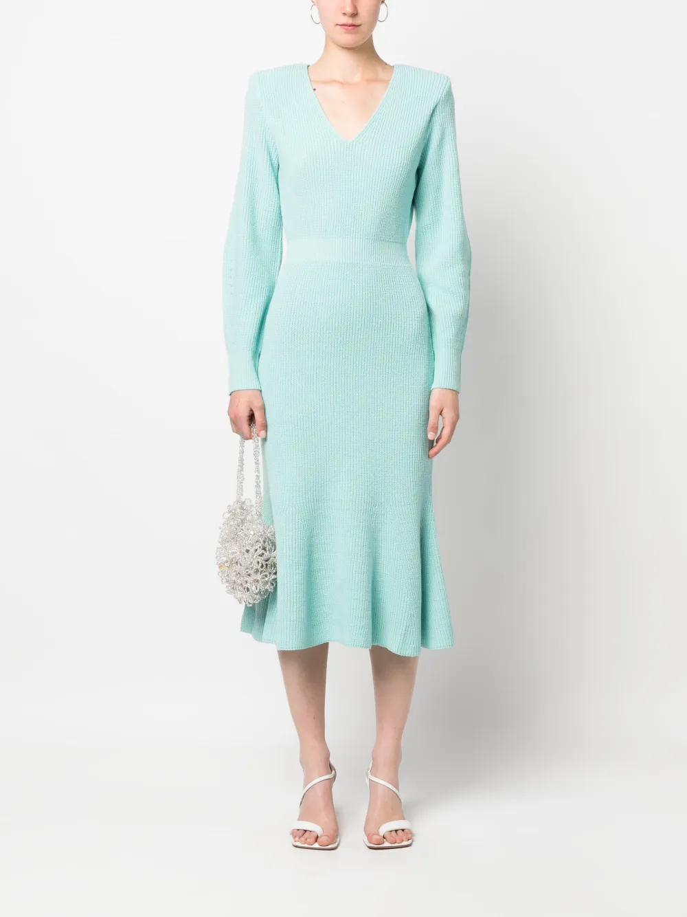 Roland Mouret Midi-jurk met lange mouwen - Groen
