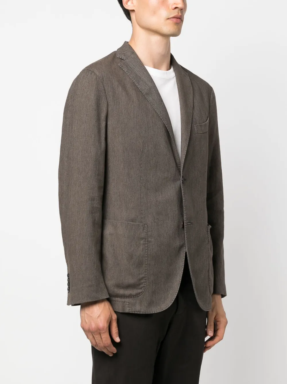 Boglioli Notched-lapels Single-breasted Blazer In Brown