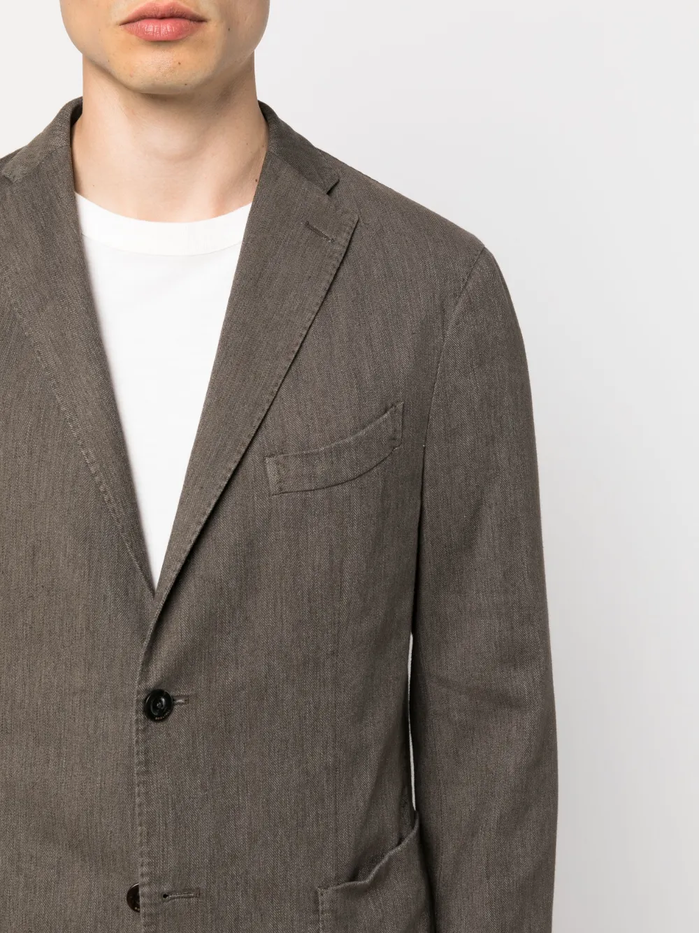 Boglioli Notched-lapels Single-breasted Blazer In Brown