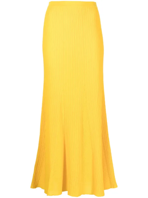 Gabriela Hearst High-waisted Wool Skirt in Yellow