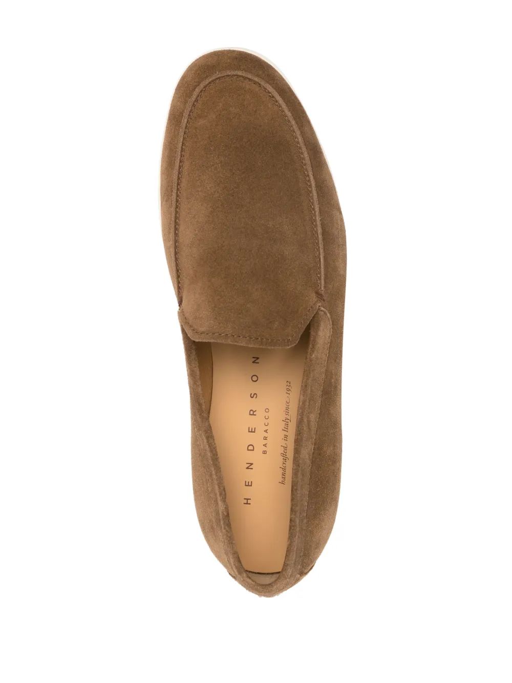 Shop Henderson Baracco Almond-toe Suede Loafers In Brown