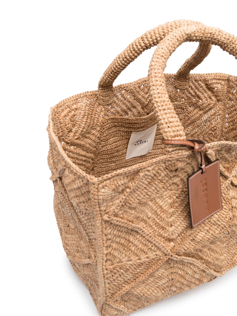 Shop Manebi Woven-raffia Tote Bag In Neutrals