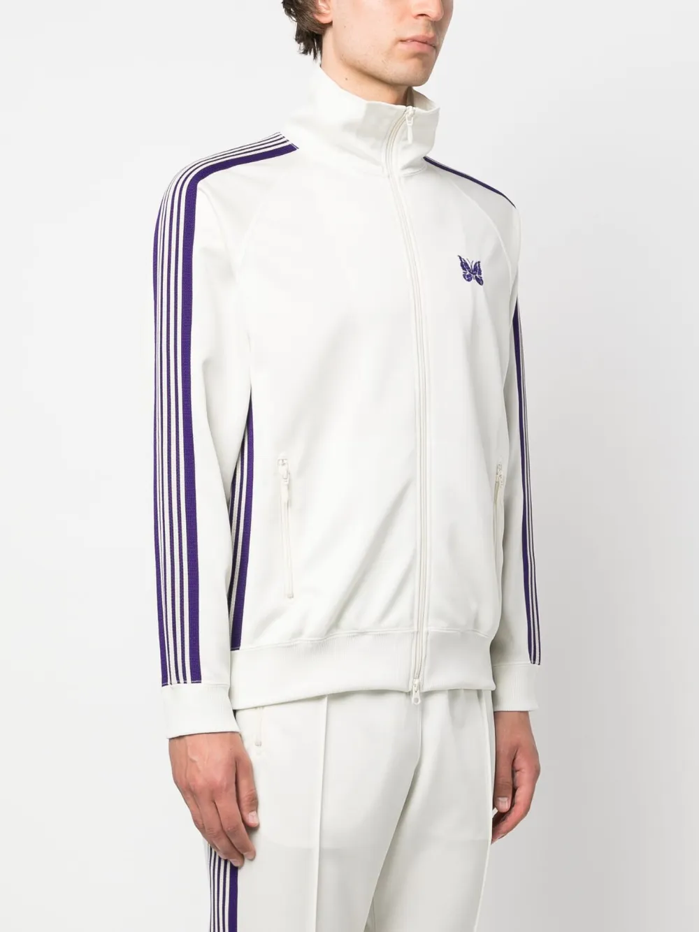 Needles Poly Smooth Track Jacket In Ice White | ModeSens