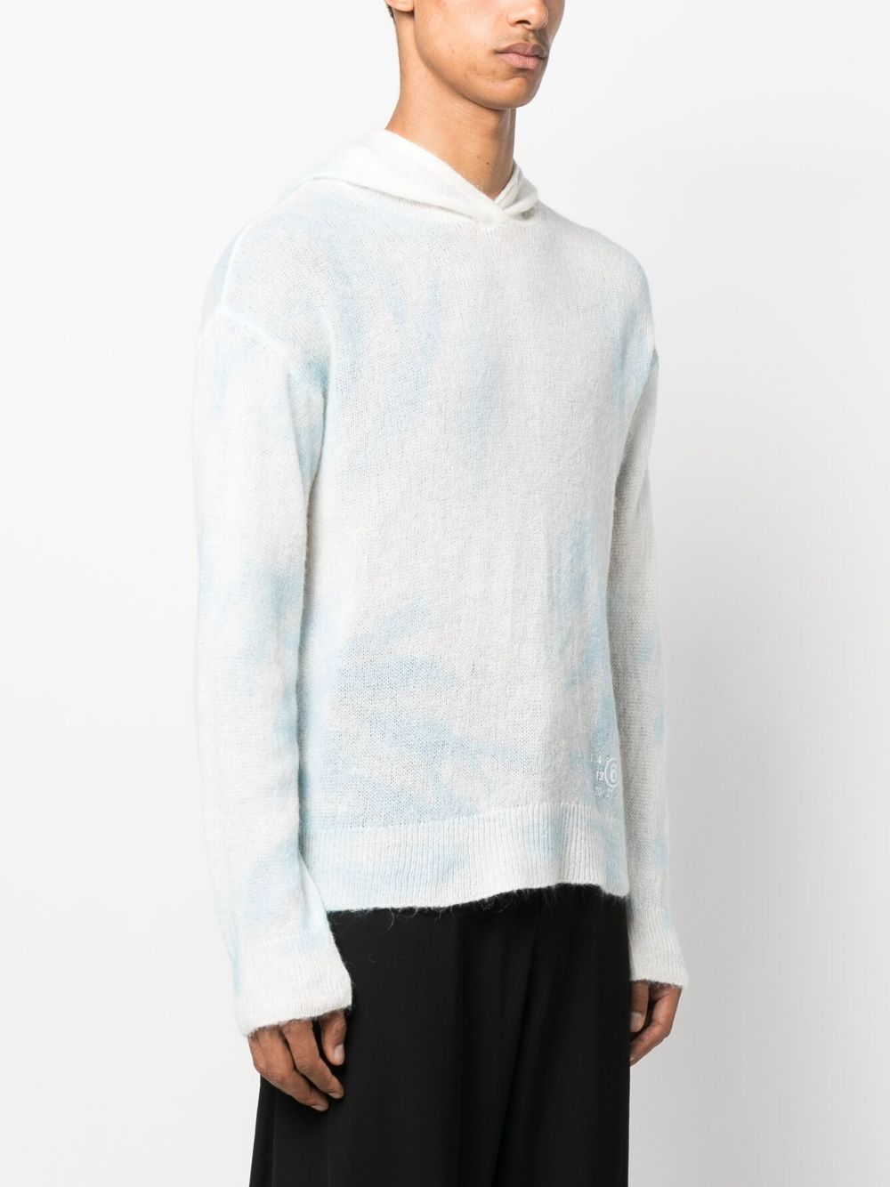 MM6 Maison Margiela number-print knitted hoodie Men