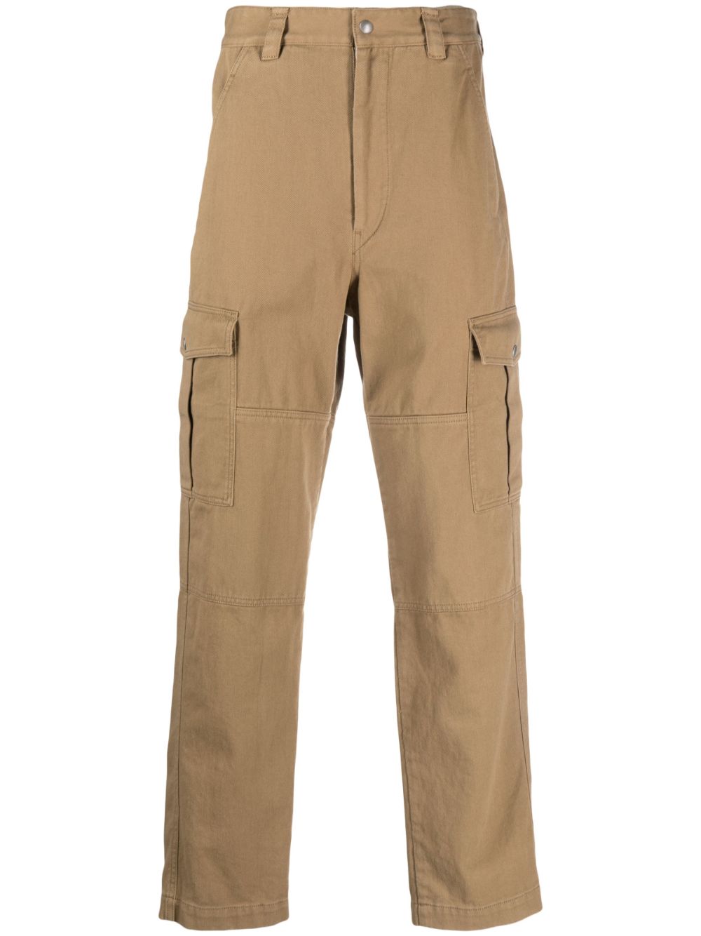 Isabel Marant Button-up Cotton-linen Trousers In Brown