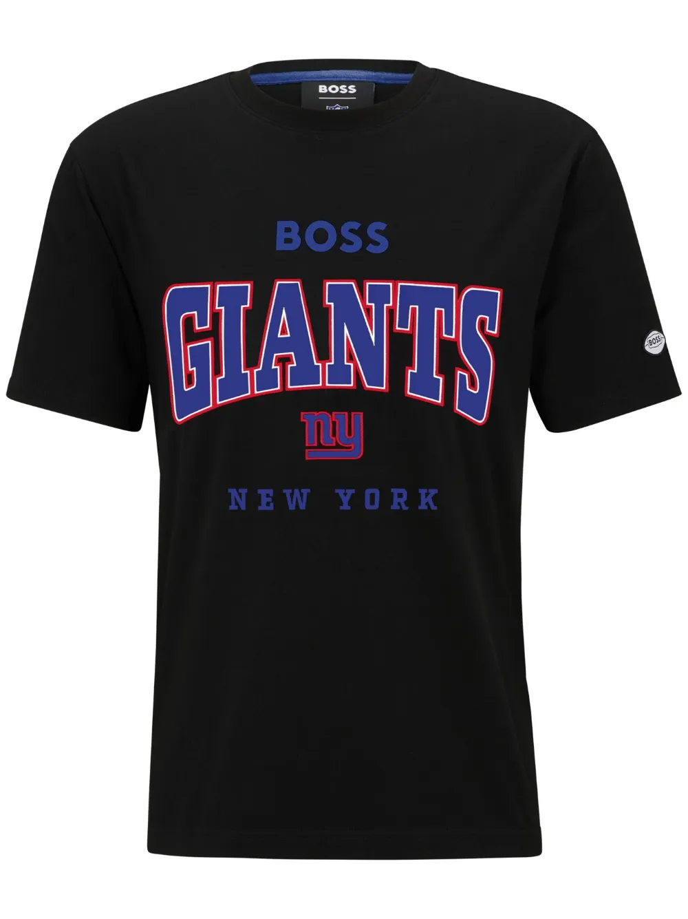 Hugo Boss Boss X Nfl Stretch-cotton T-shirt With Collaborative Branding In Black