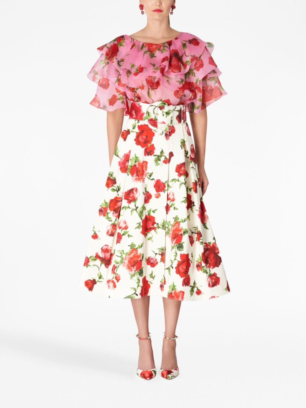 Image 2 of Carolina Herrera floral-print A-line skirt
