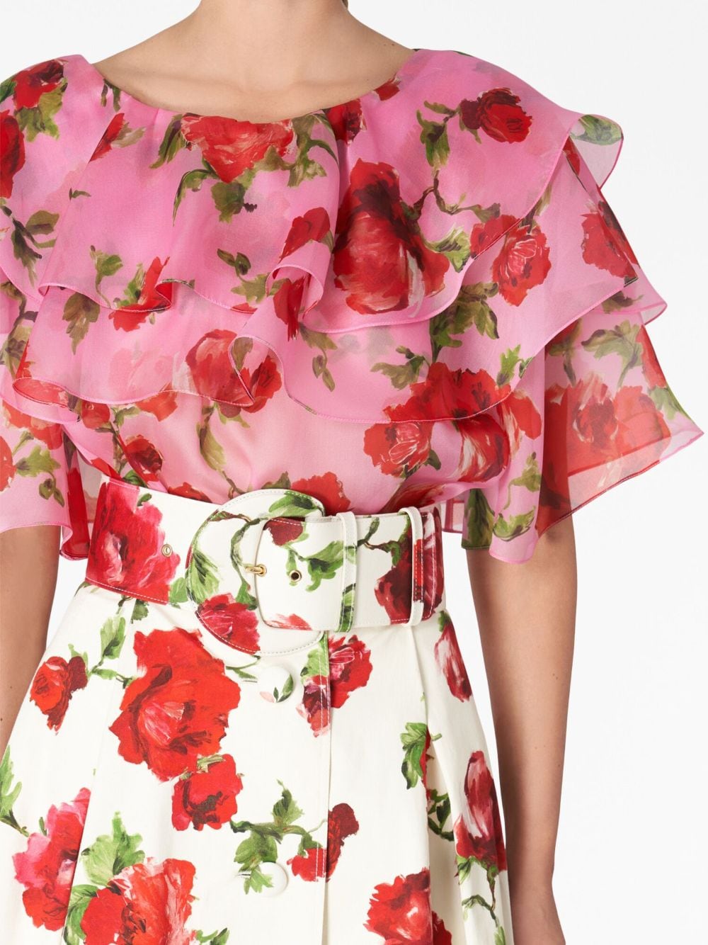 Shop Carolina Herrera Floral-print Silk Blouse In Pink