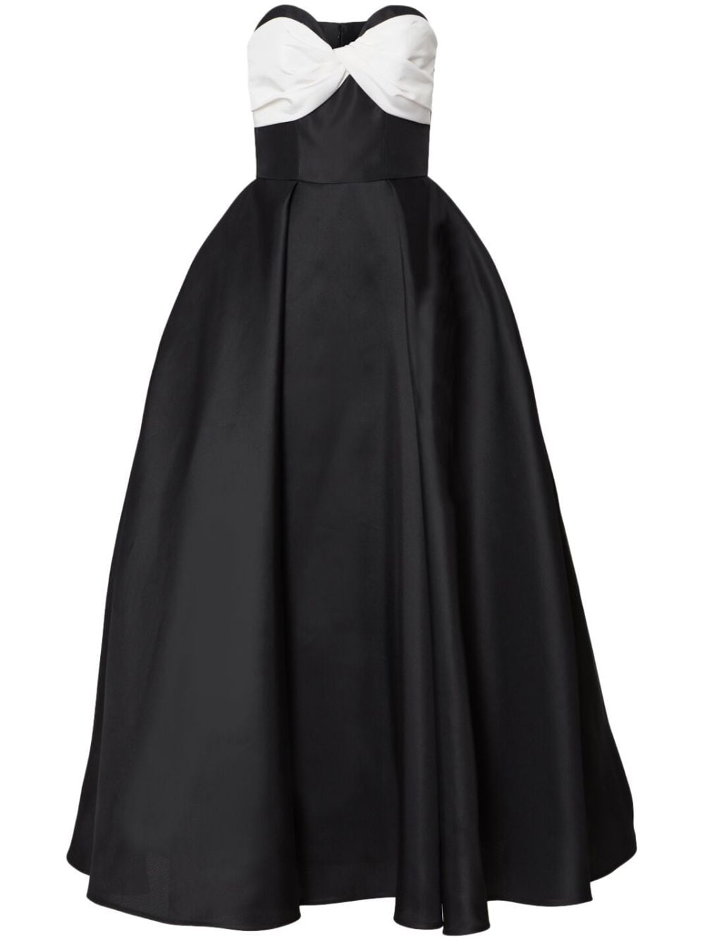 Image 1 of Carolina Herrera vestido de fiesta strapless con diseño de dos tonos