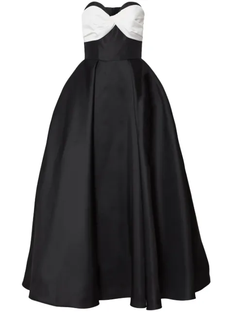 Carolina Herrera two-tone strapless silk gown